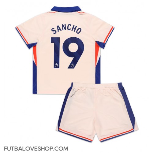 Dres Chelsea Jadon Sancho #19 Preč pre deti 2024-25 Krátky Rukáv (+ trenírky)